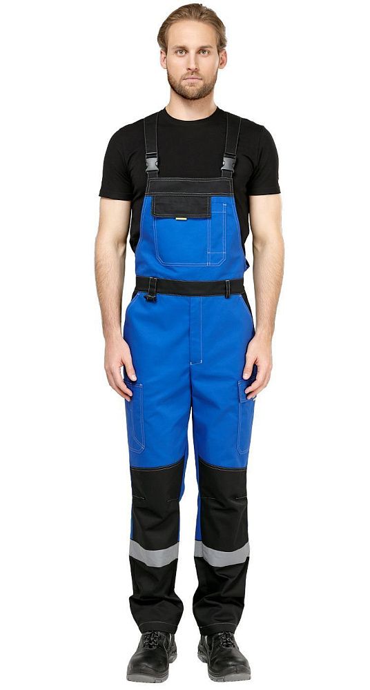 Костюм мужской рабочий летний Гудзон NEW с пк василек-черный